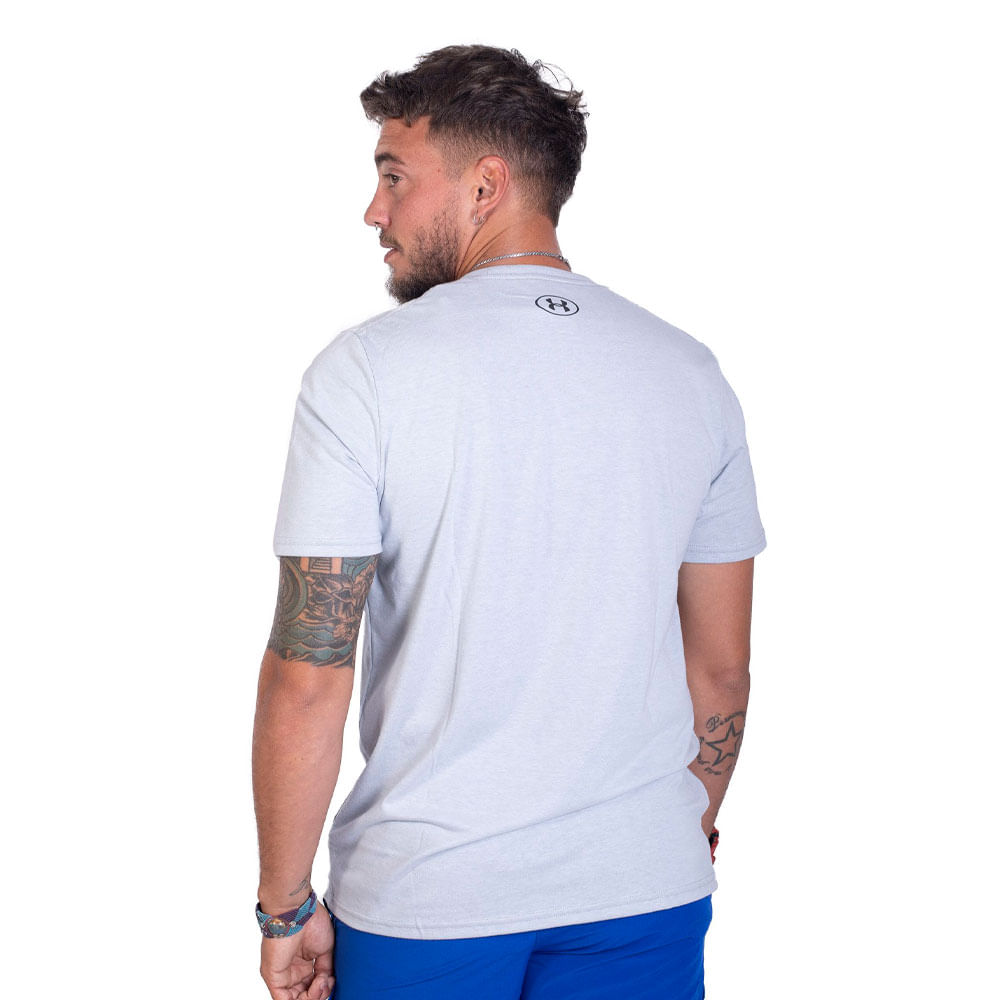 Camiseta UNDER ARMOUR Hombre (Algodón - Azul - M)