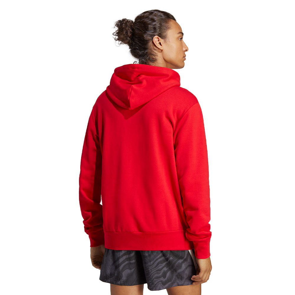 Sudadera roja básica con capucha y logo central de adidas Originals Plus