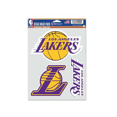 STICKERS WINCRAFT LOS ANGELES LAKERS MULTI USE 3 FAN UNISEX