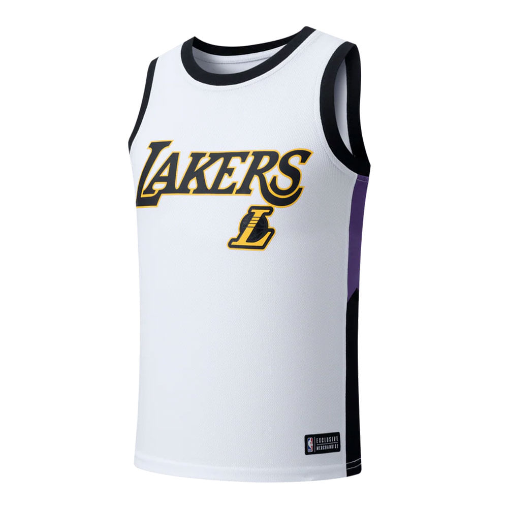 Remera Lakers Musculosa Lakers Blanca Musculosa NBA SATIN PATCH